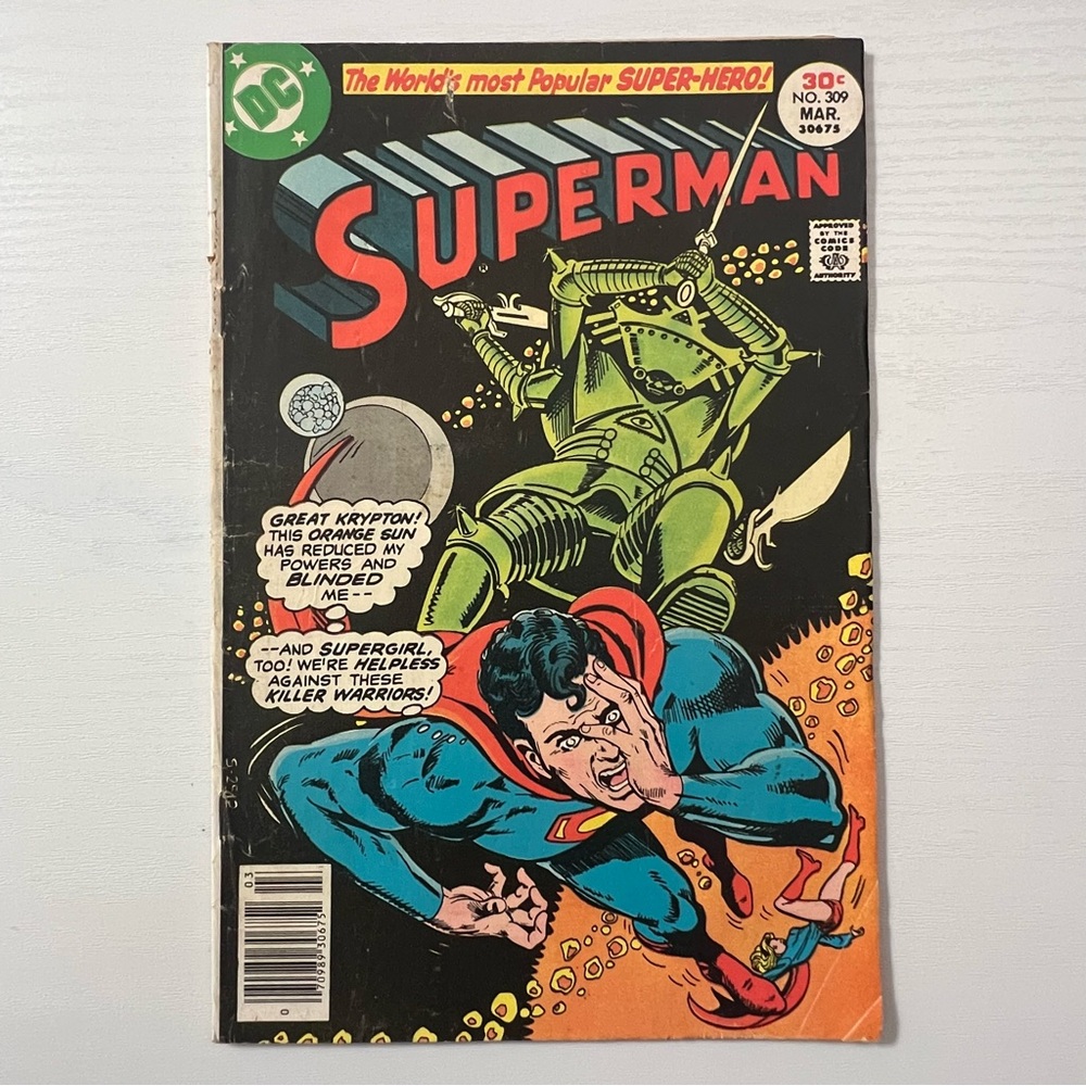 DC Comics Superman #309 Mar 1977 Superman Supergirl Krypto NS Bronze Age FN-